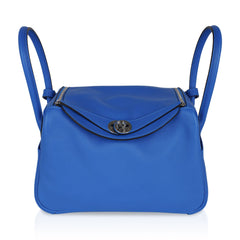 Lindy 26 Bag Blue Hydra Evercolor Leather with Palladium Hardware