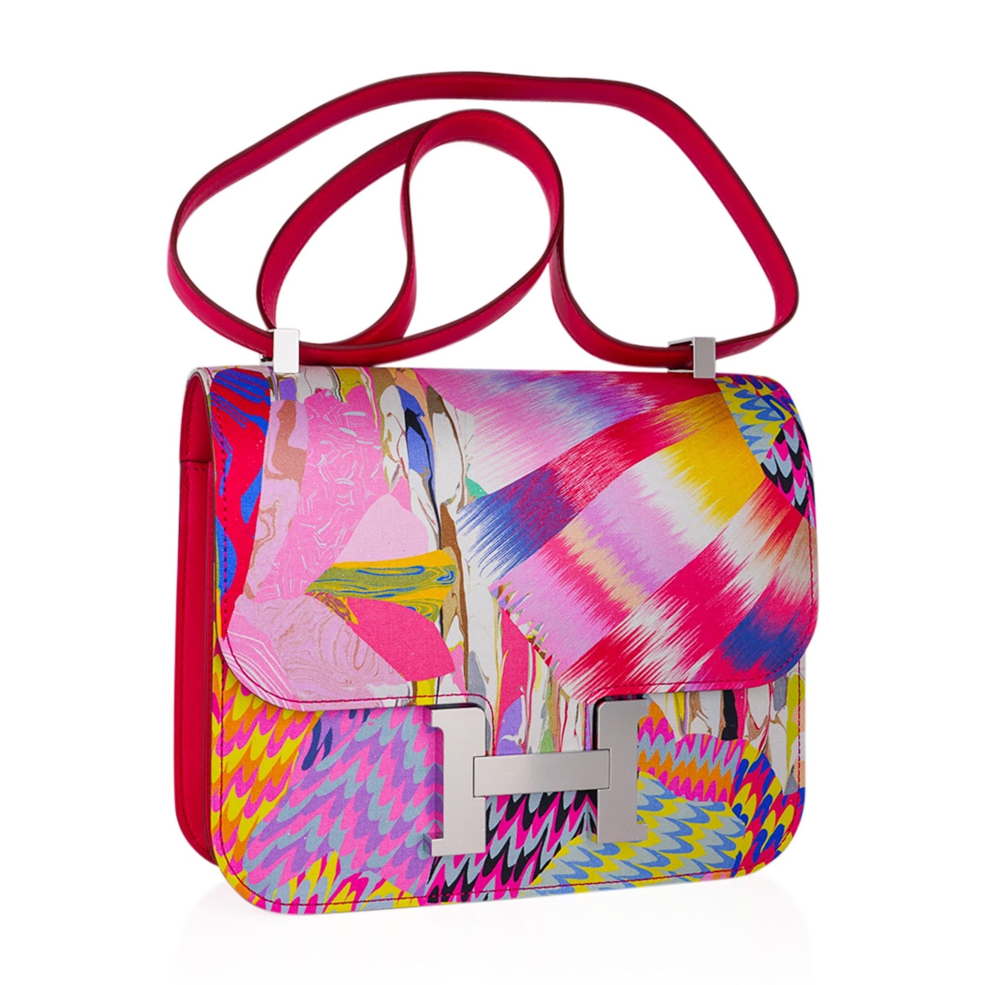 Limited Edition Constance Bag 24 Marble Silk with Palladium Hardware