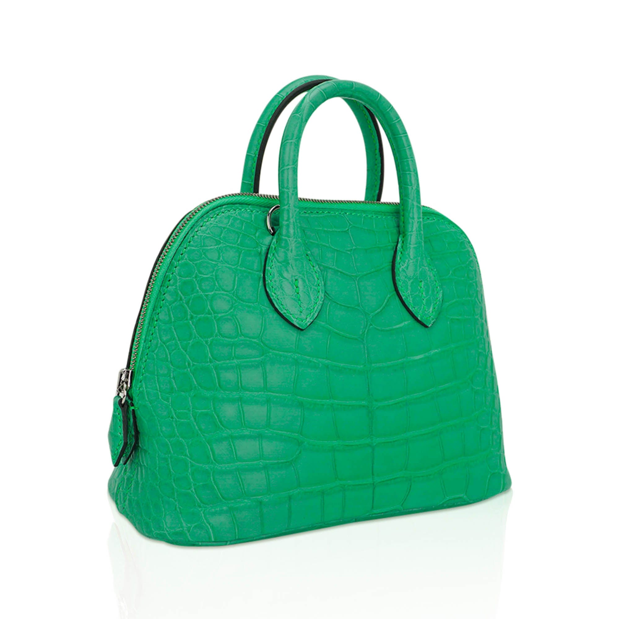 Mini Bolide 1923 Bag Vert Comics Matte Alligator with Palladium Hardware