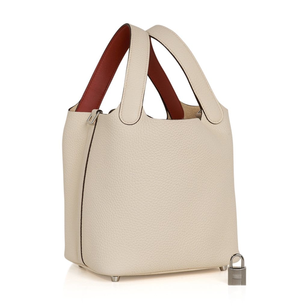 Picotin Lock 18 Eclat Bag Nata / Terre Battue Tote Clemence Palladium